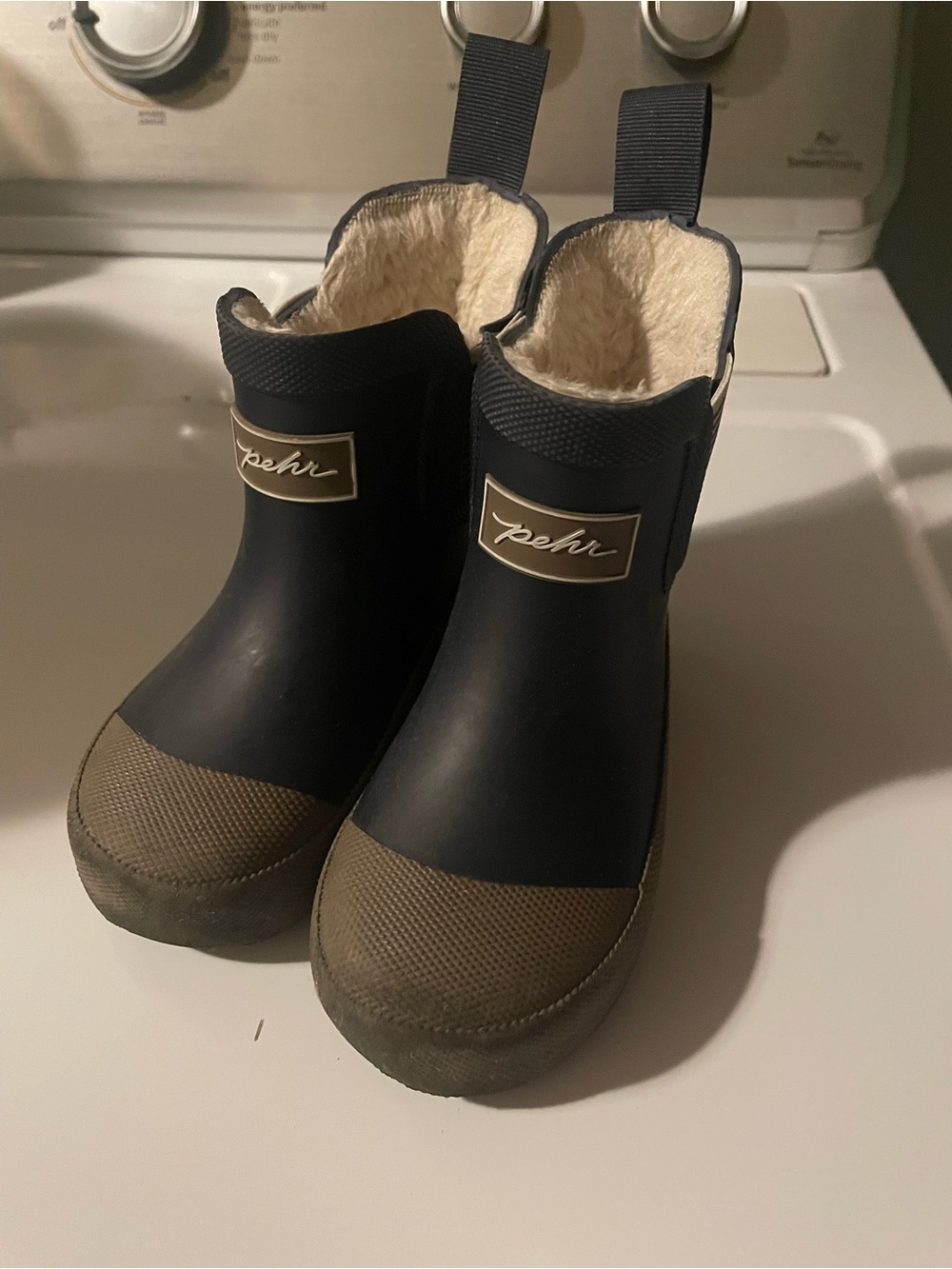 Pehr Kids Navy & Brown Insulated Rain Boots